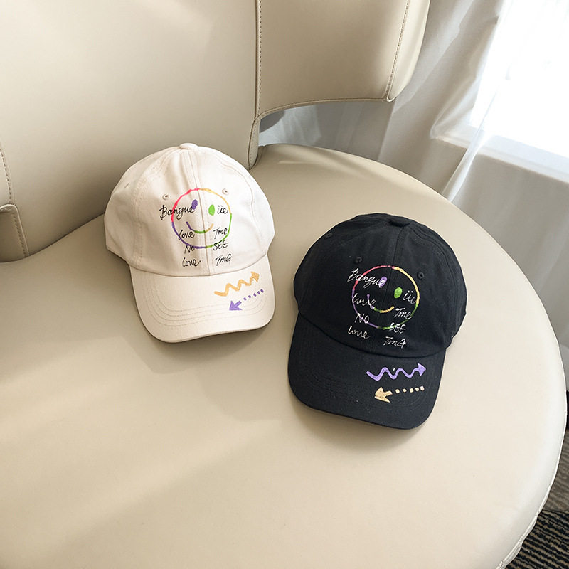 春夏新款韩版手绘笑脸棉质手感儿童棒球帽外出游玩可调节儿童童帽|ruв категории Аксессуары, шляпа - от Buy2taobao.com для оказания профессиональной услуги покупки агента Taobao