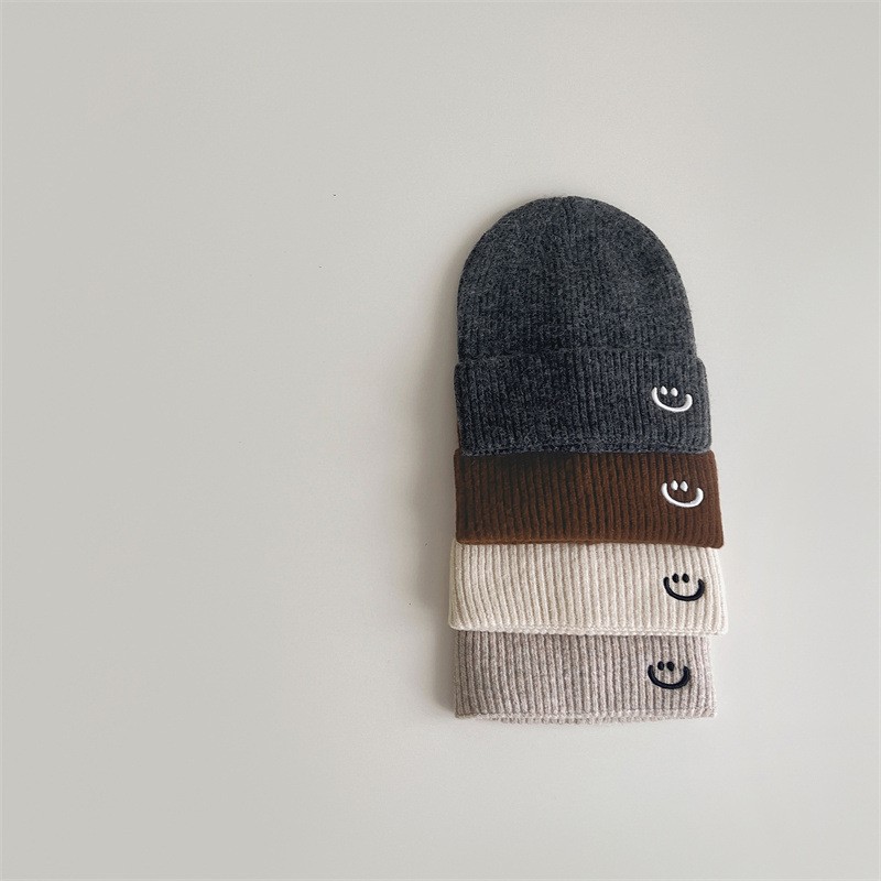 韩国儿童帽子冬季新款时尚可爱男童女童笑脸毛线帽宝宝婴儿针织帽