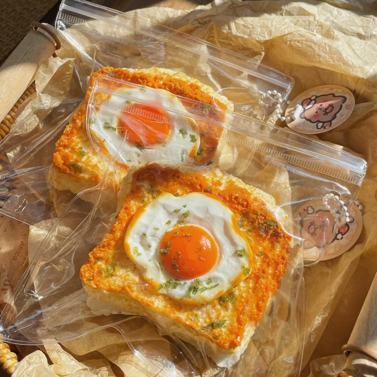 高颜值煎蛋吐司纯手工食品级硅胶捏捏乐减压玩具儿童无毒烂泥手感