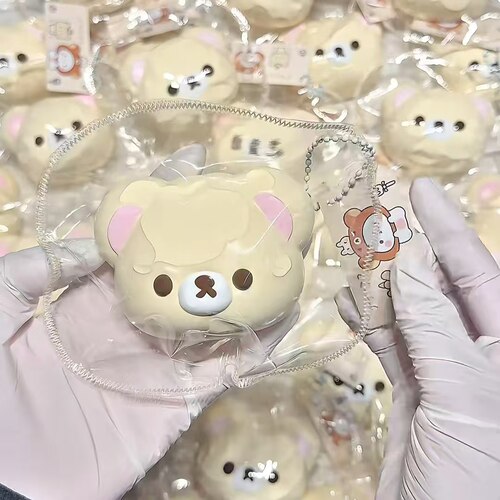 可爱创意熊妹大头食品级硅胶慢回弹捏捏乐爆浆软泥感解压玩具礼物
