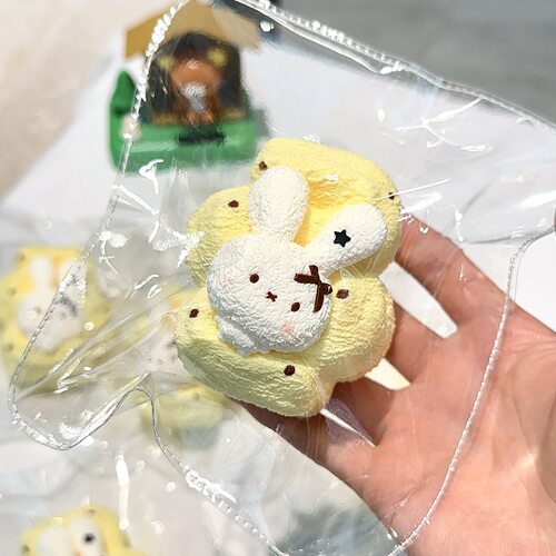 可爱波点奶油兔手工食品级硅胶捏捏乐超软慢回弹解压发泄神器玩具