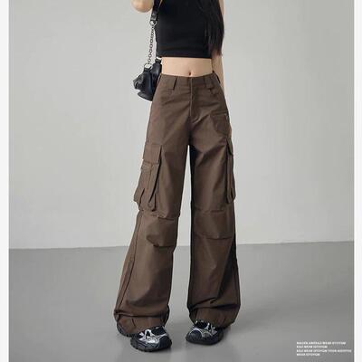 高腰美式秋季新款垂感宽松休闲裤