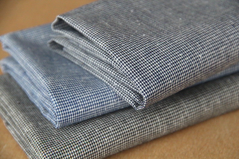 进口布料 东播染工 独特雪花棉絮迷你小千鸟格 色织棉布 100%纯棉