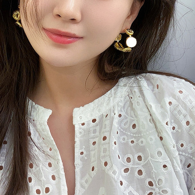 GWE小众设计独特夸张手工拉丝花朵圆圈耳环烟花圆球造型轻奢耳饰