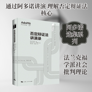 否定辩证法讲演录 (德)阿多诺(Theodor W.Adorno) 著 (德)罗尔夫·蒂德曼 编 谢永康,毛林林 译 哲学总论社科 新华书店正版图书籍
