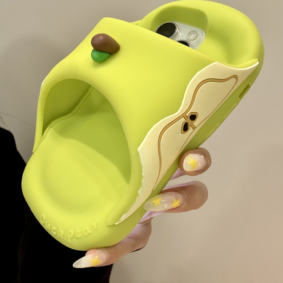 创意搞怪青苹果枝叶软拖鞋iphone16prom苹果手机保护壳14pro新款