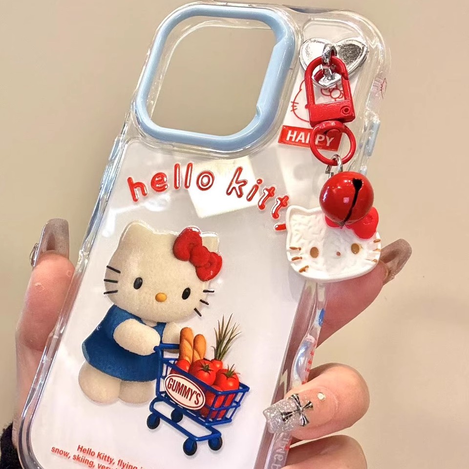 可爱卡通推购物车猫咪适用iphone16prom苹果15pr手机保护壳14新款