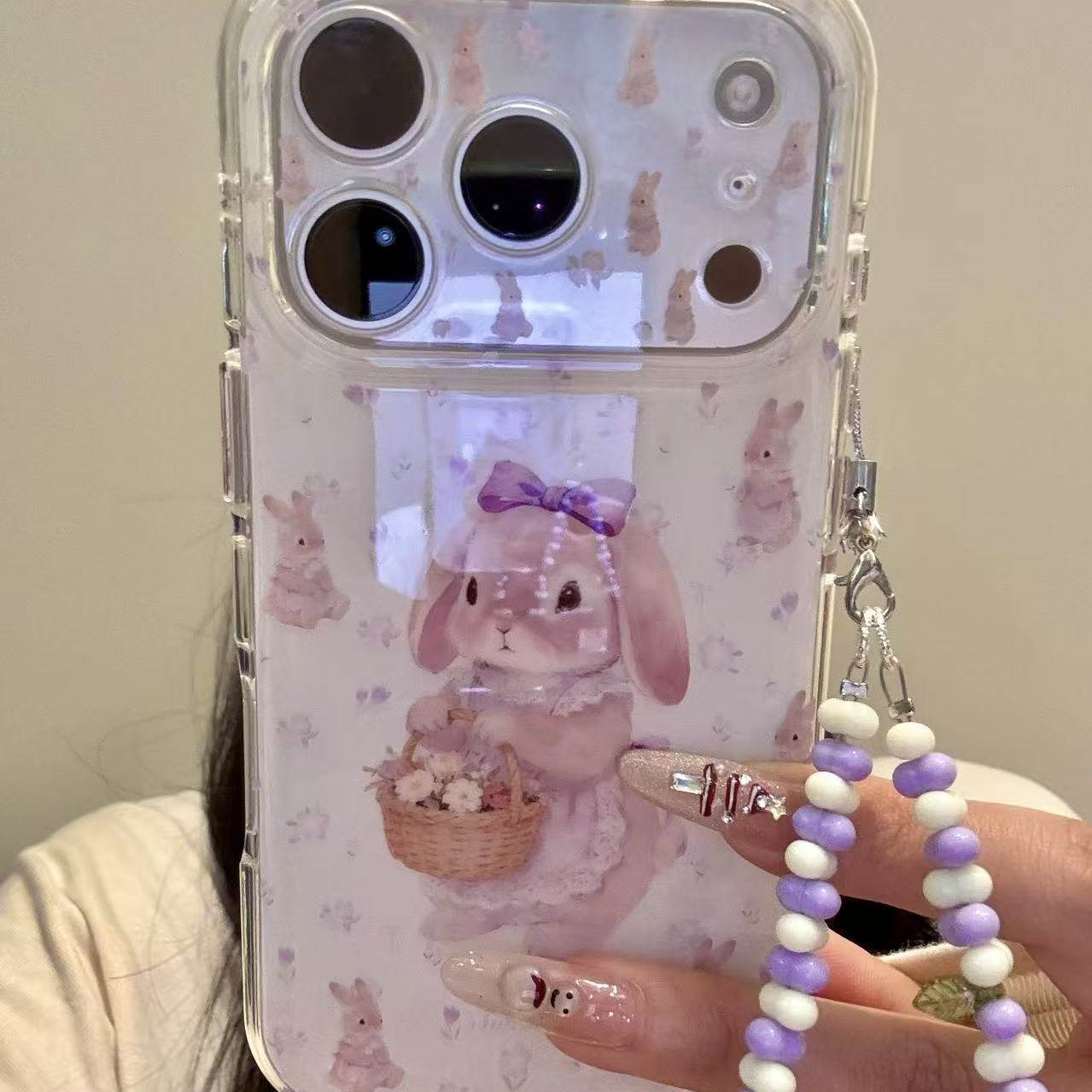 田园风唯美碎花紫裙篮子小兔适用于iphone17promax苹果16手机壳15,3C数码配件,手机保护套/壳,淘宝优惠券,粉丝福利购,淘宝优惠卷