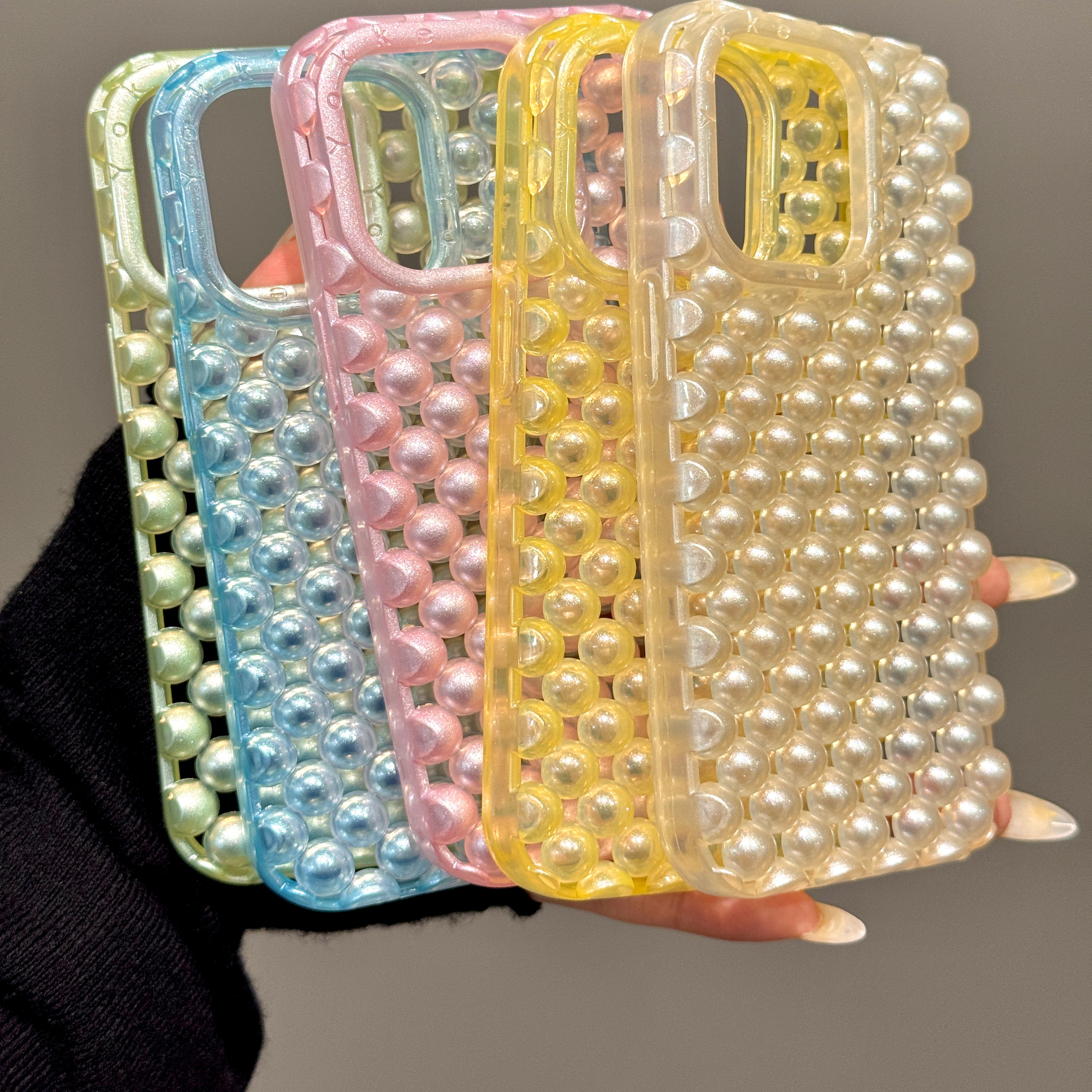 创意ins夏日糖果色满屏圆珠适用iphone16proma苹果15手机保护壳14