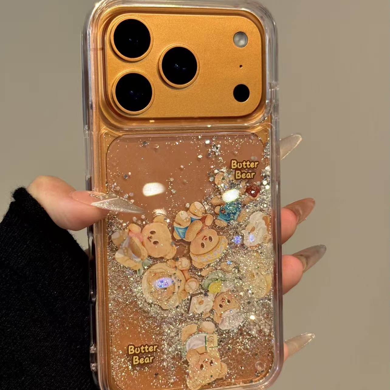 卡通可爱闪粉流沙黄油小熊孩适用iPhone17promax苹果15手机壳新款,3C数码配件,手机保护套/壳,淘宝优惠券,粉丝福利购,淘宝优惠卷