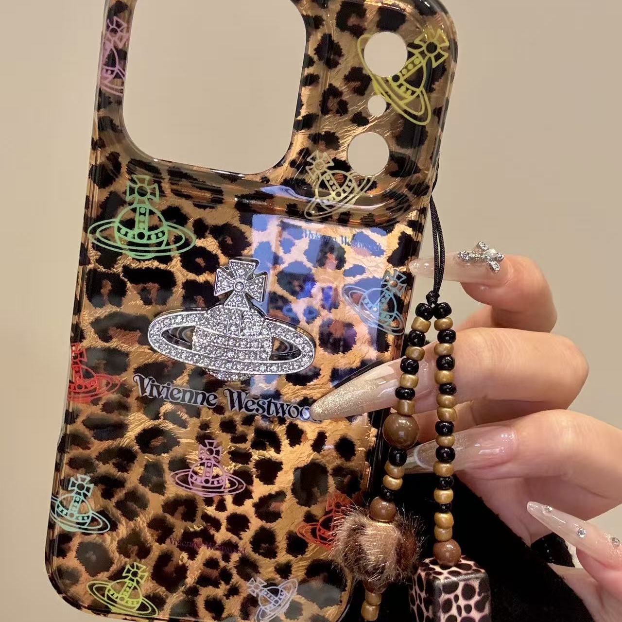 唯美ins豹纹羽纱彩色星球适用ihone17promax苹果16promax手机壳15