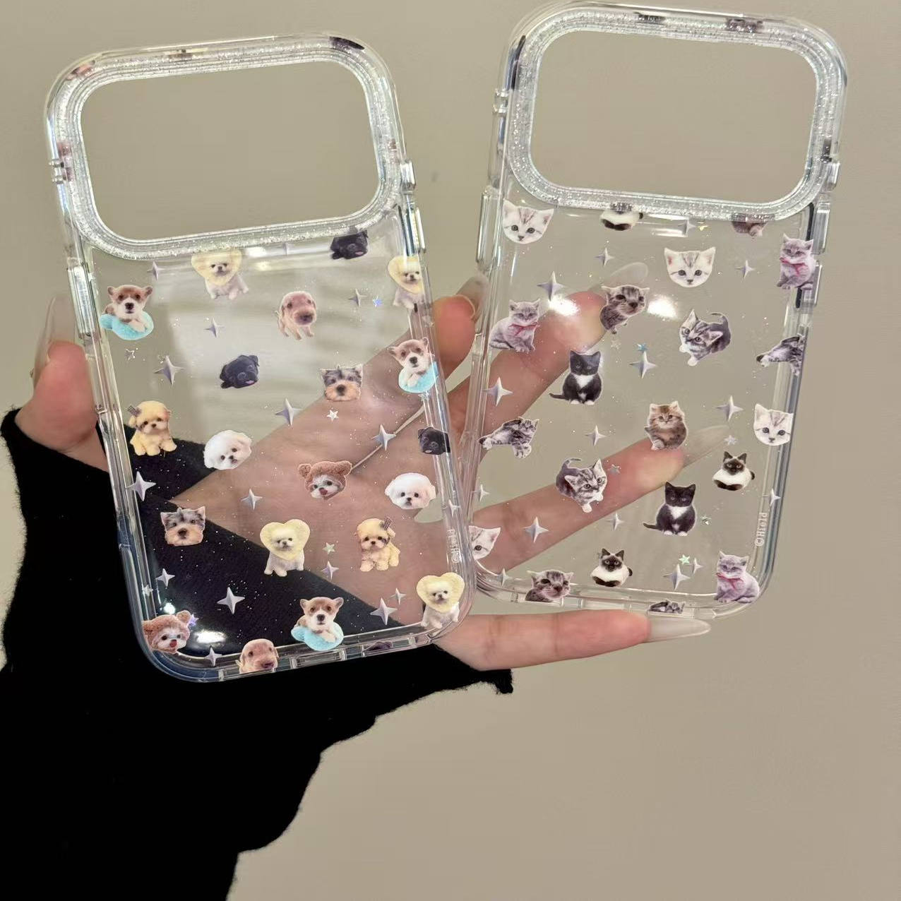 简约可爱满屏星星小狗猫咪适用ihone17promax苹果16p手机壳15新款