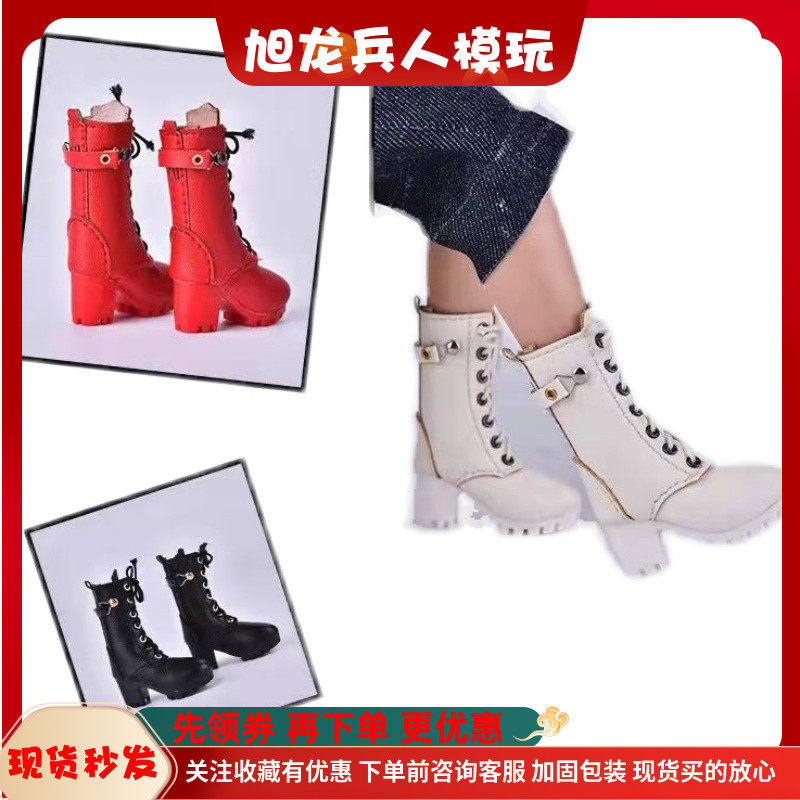 现货兵人女靴绑带中筒空心马丁