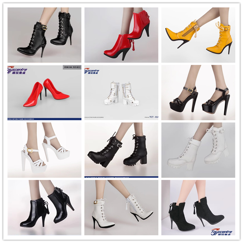 高跟鞋1/6空心靴女兵人现货