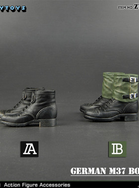 现货 ZYTOYS ZY1024 1/6 二战系列 WWII 德军 M37靴子 空心作战靴