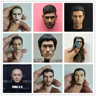 现货 1/6兵人头雕 小丑 托尼 贝恩 金城武 岳飞 叶问头雕等多款