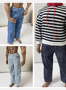 现货 1/6 潮流兵人 嘻哈 街头 宽松牛仔裤 DG028 可搭配AT027素体