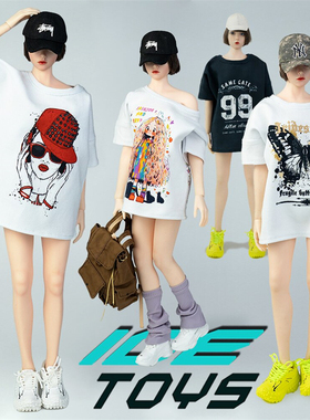 ICE TOYS 1/6兵人 ic1025 宽松印花全彩纯棉T恤 适合12寸包胶素体