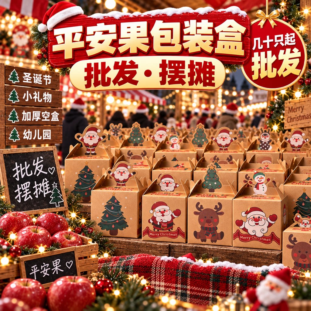 【圣诞苹果盒】圣诞伴手礼空礼盒