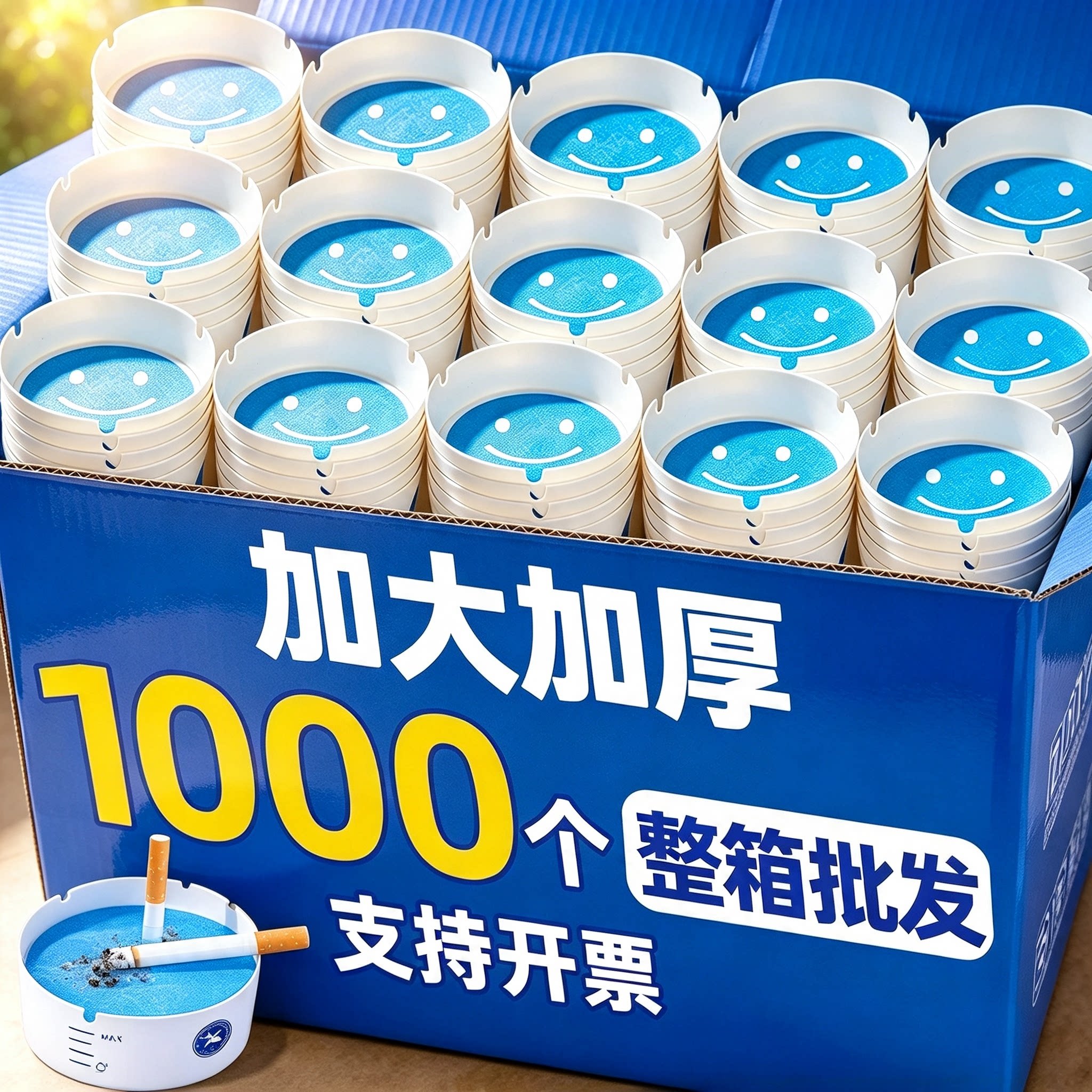 1000个一次性烟灰缸自带灭烟沙2026新款高级感烟灰盒办公室家用R1