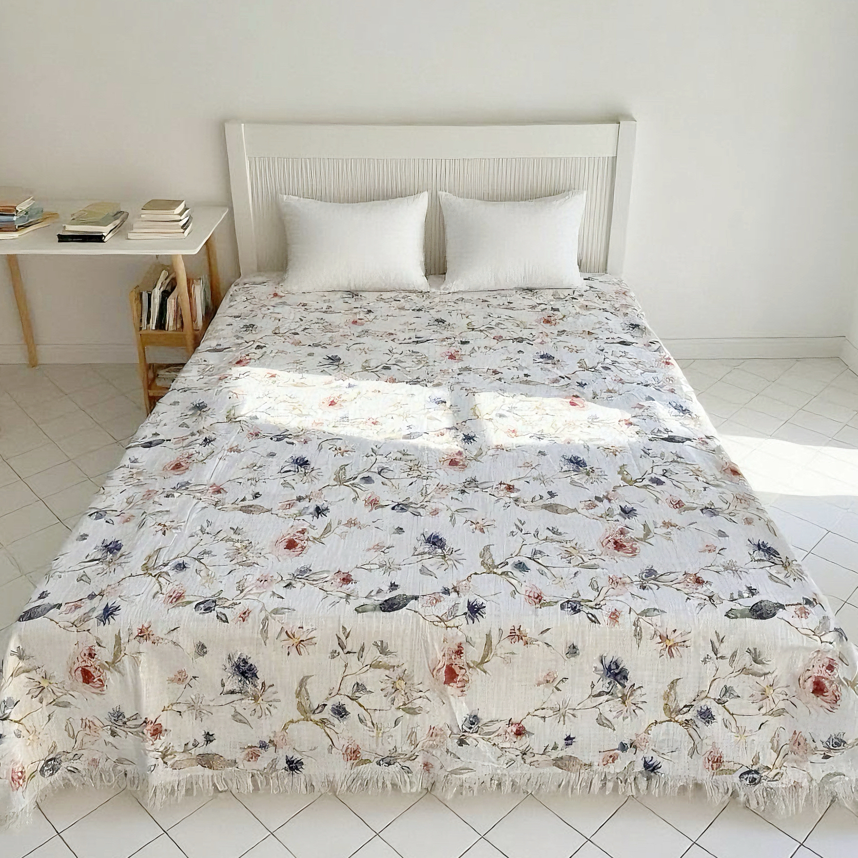 【直播同价】外贸100汉麻200*230汉麻流苏床单盖毯防瞒抗菌亲肤