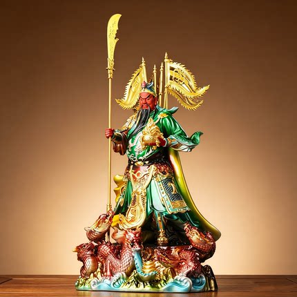 2026新款武财神关公神像红脸长须关二爷招财摆件办公室商铺供奉