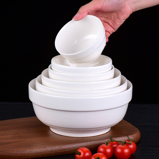 护边碗 4.5/5/6英寸家用吃饭碗汤碗白色简约粥碗商用陶瓷碗米饭碗