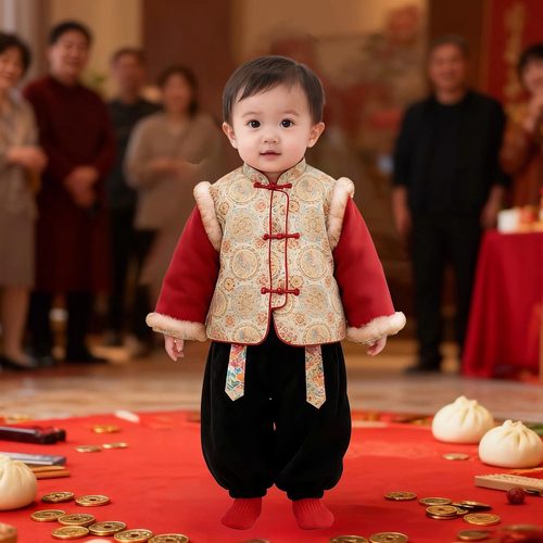 男宝周岁礼服拜年服男童宝宝汉服