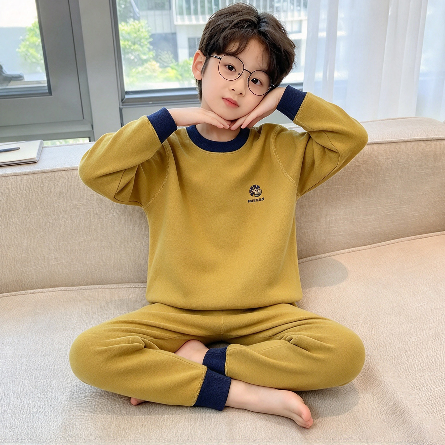 儿童秋冬保暖内衣套装男童秋衣秋裤男孩中大童加厚德绒家居服睡衣