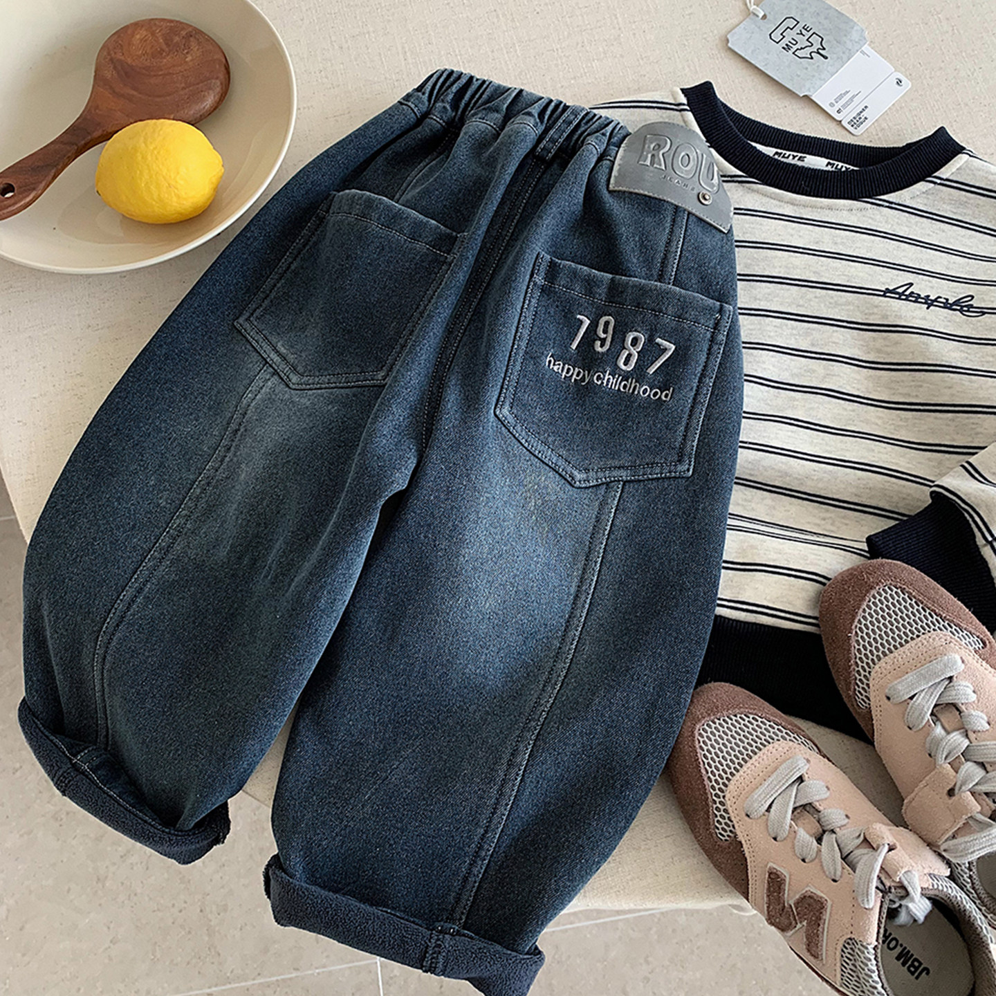 童装男童加绒裤子儿童洋气时髦直筒裤男孩中大童加厚保暖牛仔裤冬,童装/婴儿装/亲子装,裤子,淘宝优惠券,粉丝福利购,淘宝优惠卷