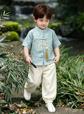 儿童汉服男童夏季新中式帅气唐装