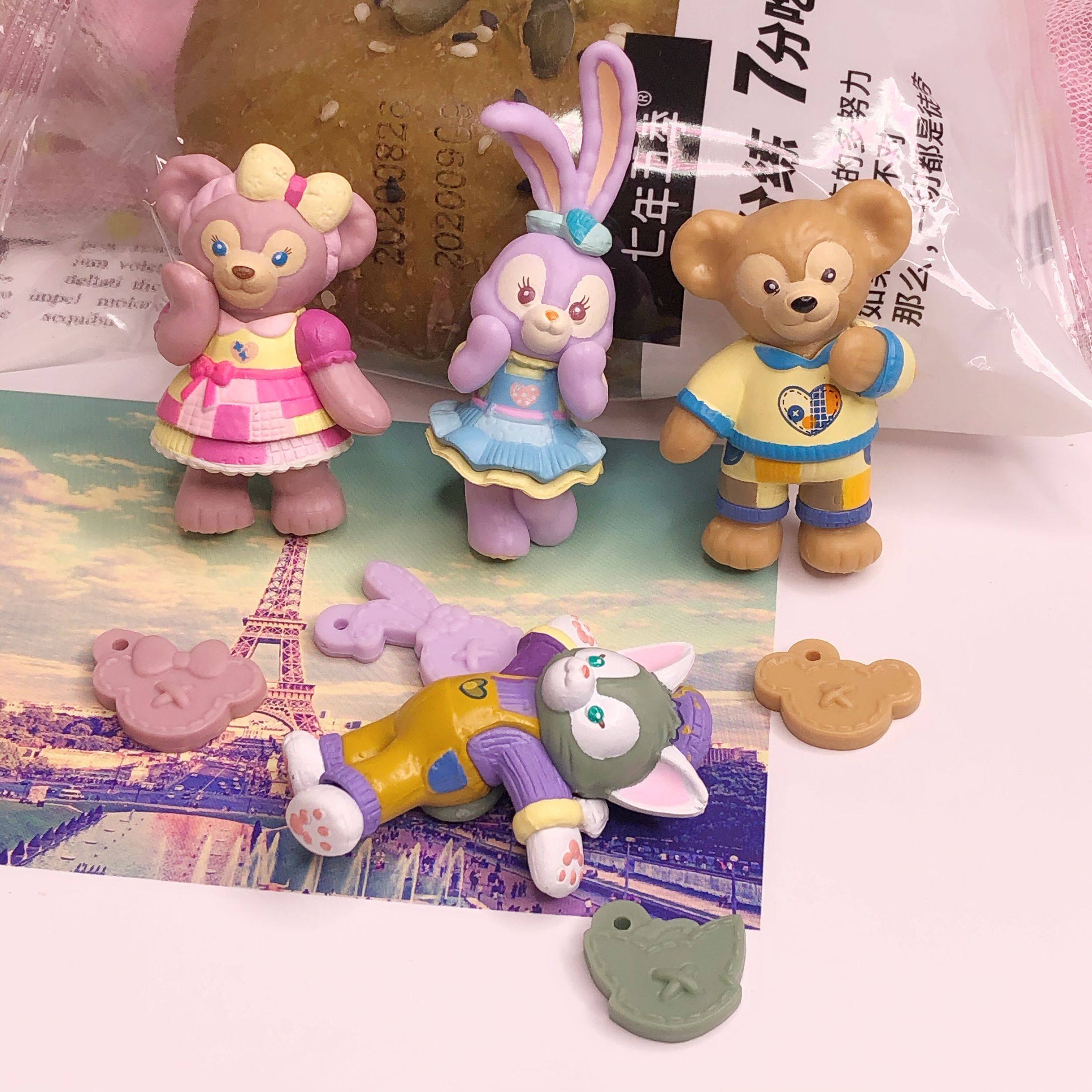 创意可爱情侣达菲熊星黛露玩偶 手机壳奶油胶diy材料 文具盒装饰