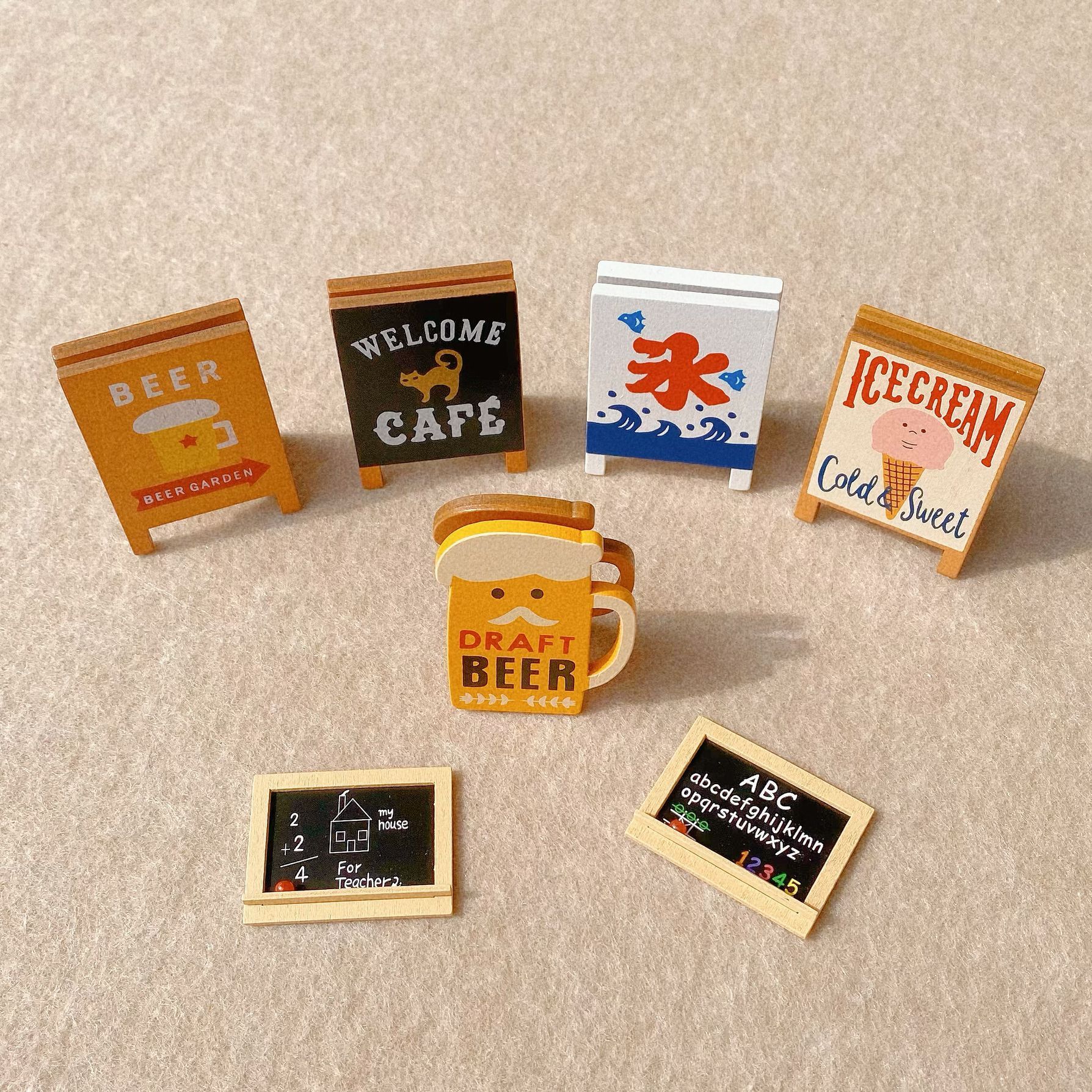 猫咪啤酒甜筒便利签摆台装饰物