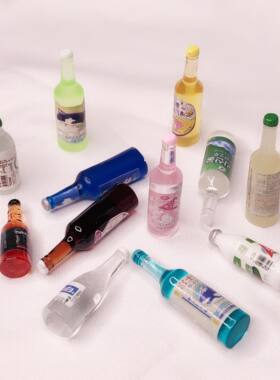 创意仿真夏日清凉果汁饮料啤酒瓶 手机壳奶油胶diy滴胶配件材料