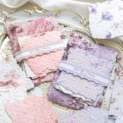 纸迹文艺花卉手帐素材纸