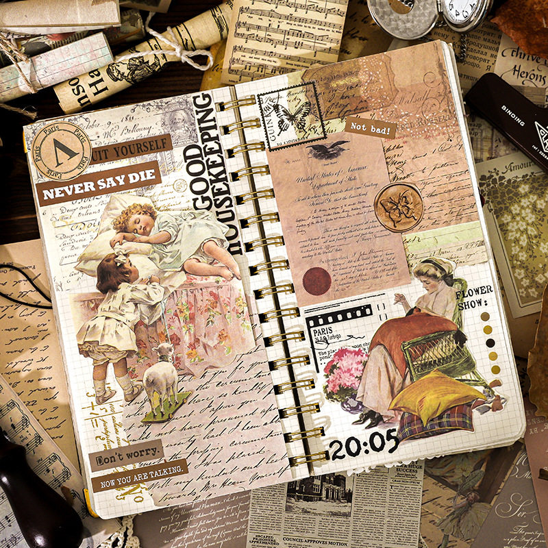 纸迹素材纸 月影沙漏系列 复古美式风主题手帐痛包背景打底装饰纸,文具电教/文化用品/商务用品,咕卡/咕卡盘/配件,淘宝优惠券,粉丝福利购,淘宝优惠卷