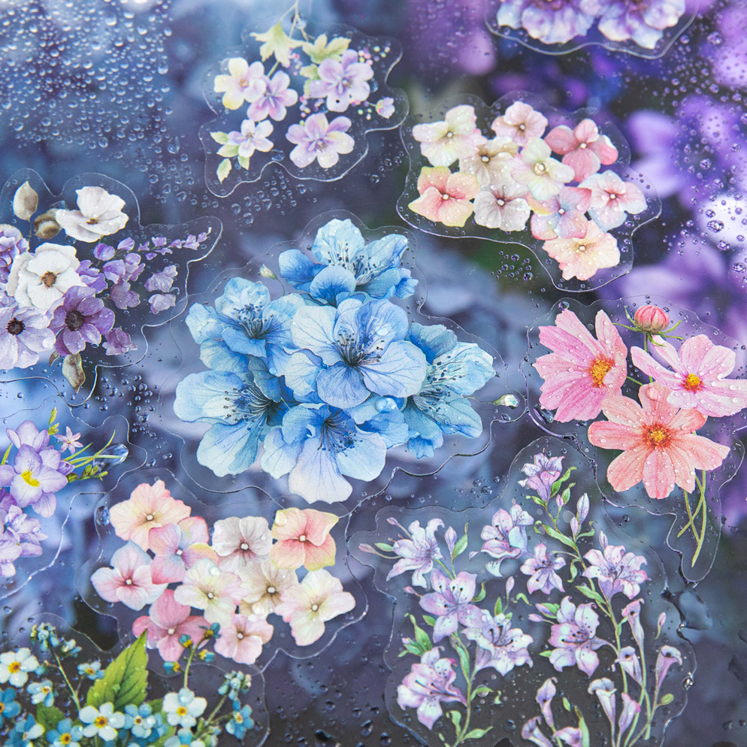 糖诗PET贴纸包清晰水彩花卉