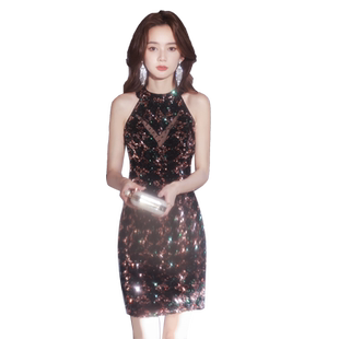 法式小洋装晚礼服女气质轻奢高端性感高级感黑色短款连衣裙设计感