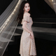 连衣裙 宴会高端气质名媛亮片香槟金色短款 洋装 小晚礼服女2026新款