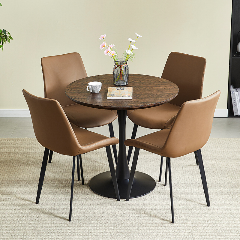 休息区简约风门店实木圆桌小圆桌