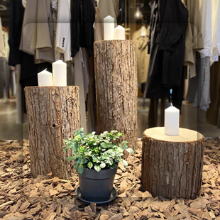 仿真木头空心木桩天然树桩杉木桩婚庆路引原木带皮木桩道具圆木墩