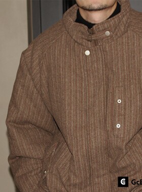 GcBrand Lab AW25 复古主题元素 美式休闲立领棉衣男女装毛呢棉服
