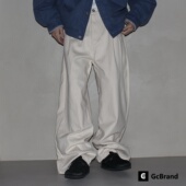 Lab 美式 AW25 GcBrand 复古主题元 素 休闲宽松直筒老钱风毛呢长裤