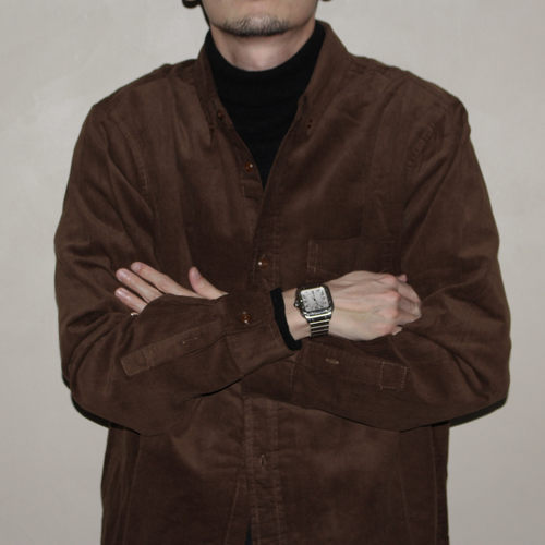 GcBrand Lab AW26 复古主题元素 灯芯绒长袖衬衫 细条纹 休闲衬衣