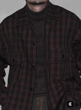 GcBrand Lab SS25 复古主题元素 基础款 休闲宽松长袖格子衬衫