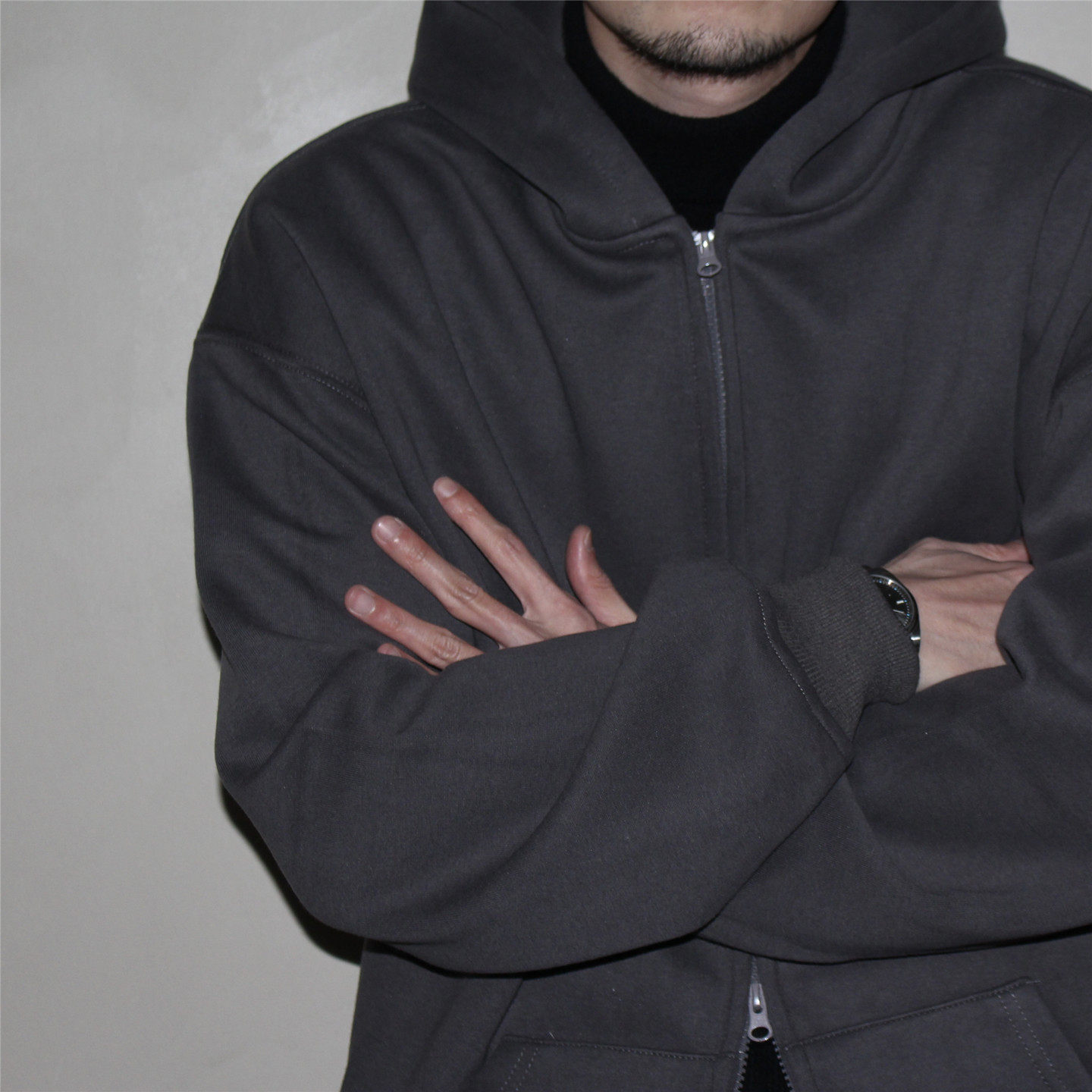 GcBrand Lab Zippered Hoodie 美式复古休闲情侣连帽卫衣拉链帽衫