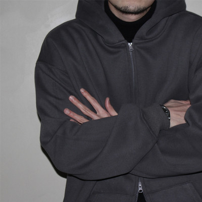 GcBrand Lab Zippered Hoodie 美式复古休闲情侣连帽卫衣拉链帽衫
