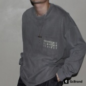 复古重磅水洗做旧印花口袋字母长袖 GcBrand T恤 AW25 美式 Lab Tee