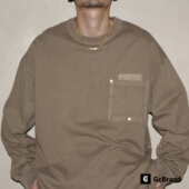 Lab 美式 AW25 GcBrand 复古 基础款 休闲水洗蜡染做旧口袋长袖 T恤