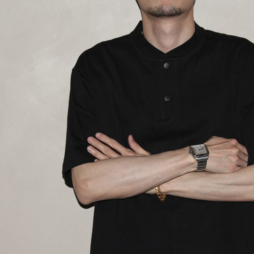 GcBrand Lab Tee SS26 复古主题元素 基础款 亨利领短袖320gT恤男